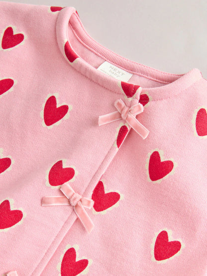 |BabyGirl| Conjunto De Top e Leggings Com Estampa De Coração Rosa (2 peças, de 0 meses a 2 anos)meses a 2 anos).