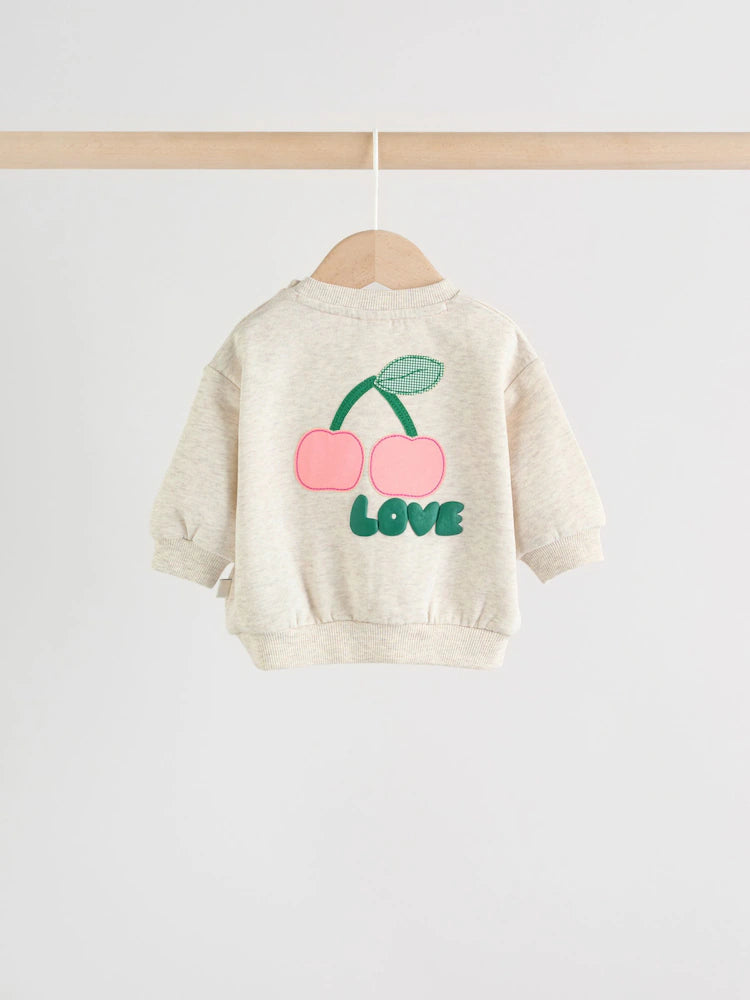 |BabyGirl| Conjunto De Moletom e Leggings Para Bebê Nas Cores Verde e Cinza (2 peças, de 0 meses a 2 anos).