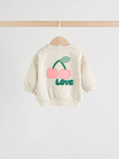 |BabyGirl| Conjunto De Moletom e Leggings Para Bebê Nas Cores Verde e Cinza (2 peças, de 0 meses a 2 anos).