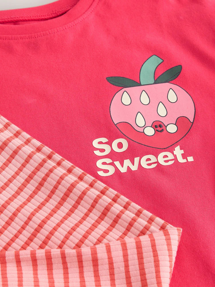 |Girl| Conjunto De Blusa De Manga Comprida e Legging Rosa Vibrante (3 meses a 7 anos) anos) (Copy)