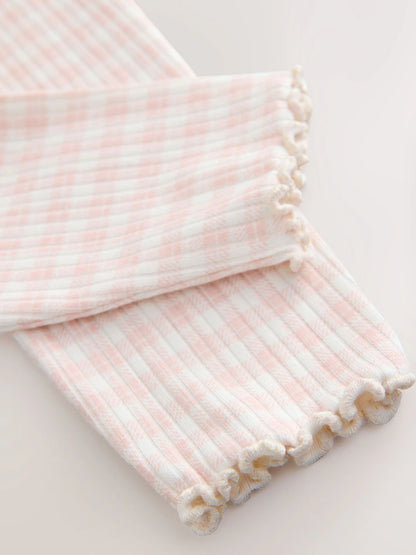 |Girl| Conjunto De Camiseta Peplum De Manga Curta e Legging Rosa Estilo Bailarina (3 meses a 7 anos)