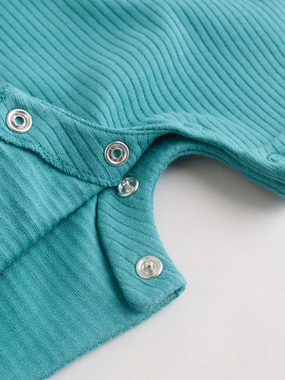 |BabyBoy| Conjunto Com 4 Macacões De Bebê Verdes Com Botões No Pescoço, Estilo Vovô