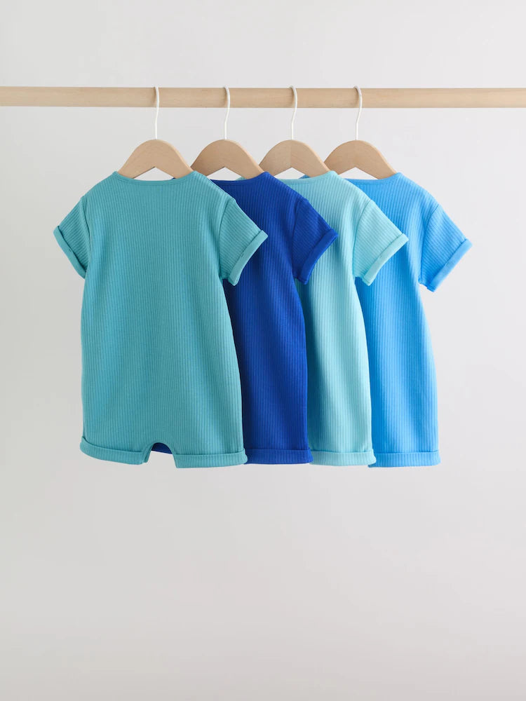 |BabyBoy| Conjunto Com 4 Macacões De Bebê Verdes Com Botões No Pescoço, Estilo Vovô