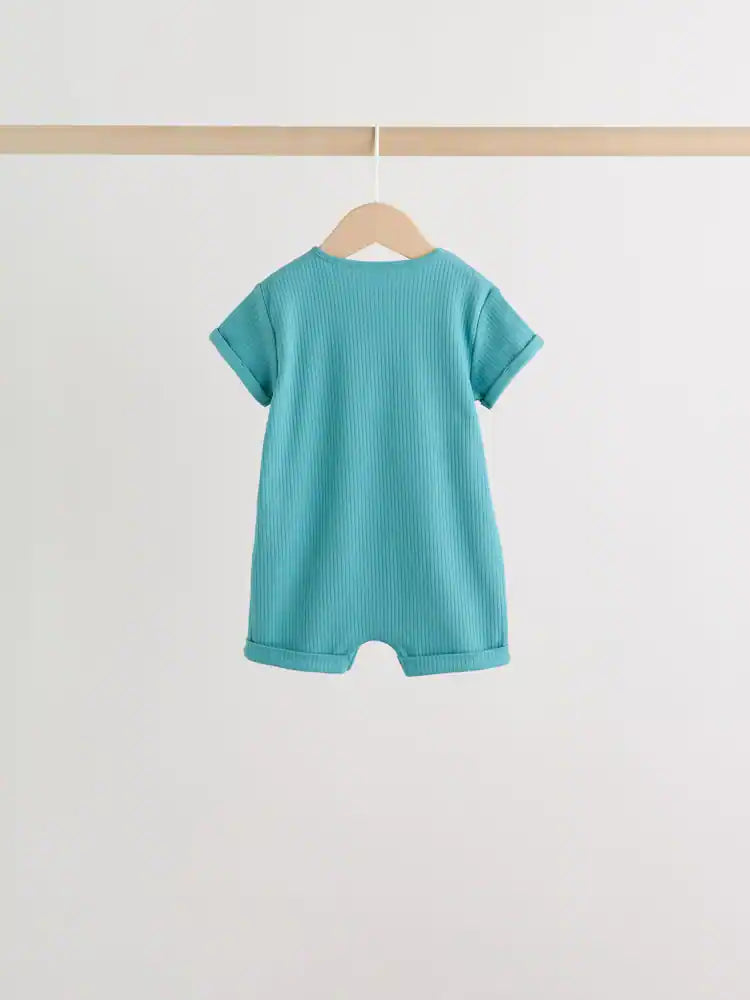 |BabyBoy| Conjunto Com 4 Macacões De Bebê Verdes Com Botões No Pescoço, Estilo Vovô