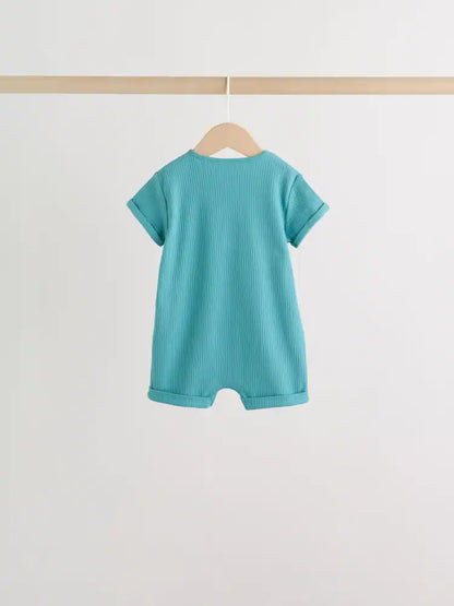 |BabyBoy| Conjunto Com 4 Macacões De Bebê Verdes Com Botões No Pescoço, Estilo Vovô