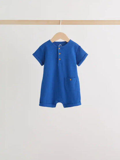 |BabyBoy| Conjunto Com 4 Macacões De Bebê Verdes Com Botões No Pescoço, Estilo Vovô