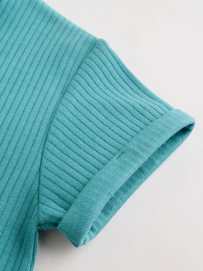 |BabyBoy| Conjunto Com 4 Macacões De Bebê Verdes Com Botões No Pescoço, Estilo Vovô