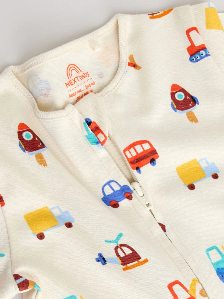 |BabyBoy| Conjunto De 5 Macacões De Dormir Para Bebês Com Zíper Duplo (0 meses a 3 anos)