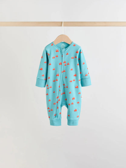 |BabyBoy| Conjunto De 5 Macacões De Dormir Para Bebês Com Zíper Duplo (0 meses a 3 anos)