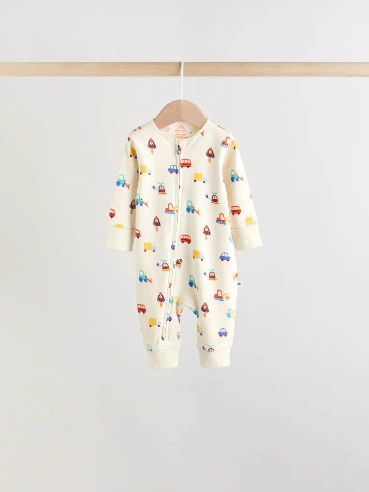 |BabyBoy| Conjunto De 5 Macacões De Dormir Para Bebês Com Zíper Duplo (0 meses a 3 anos)