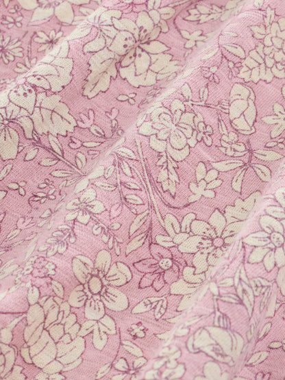 |Girl| Vestido Floral Rosa Em Malha (3 meses a 7 anos)