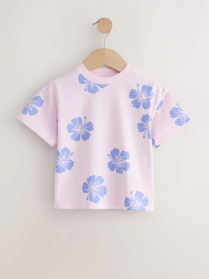 |Girl| Conjunto De 4 Camisetas Em Tons Pastel (3 meses a 7 anos)