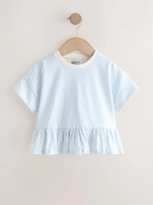 |Girl| Pacote Com 4 Camisetas Azuis/Amarelas (3 meses a 7 anos)