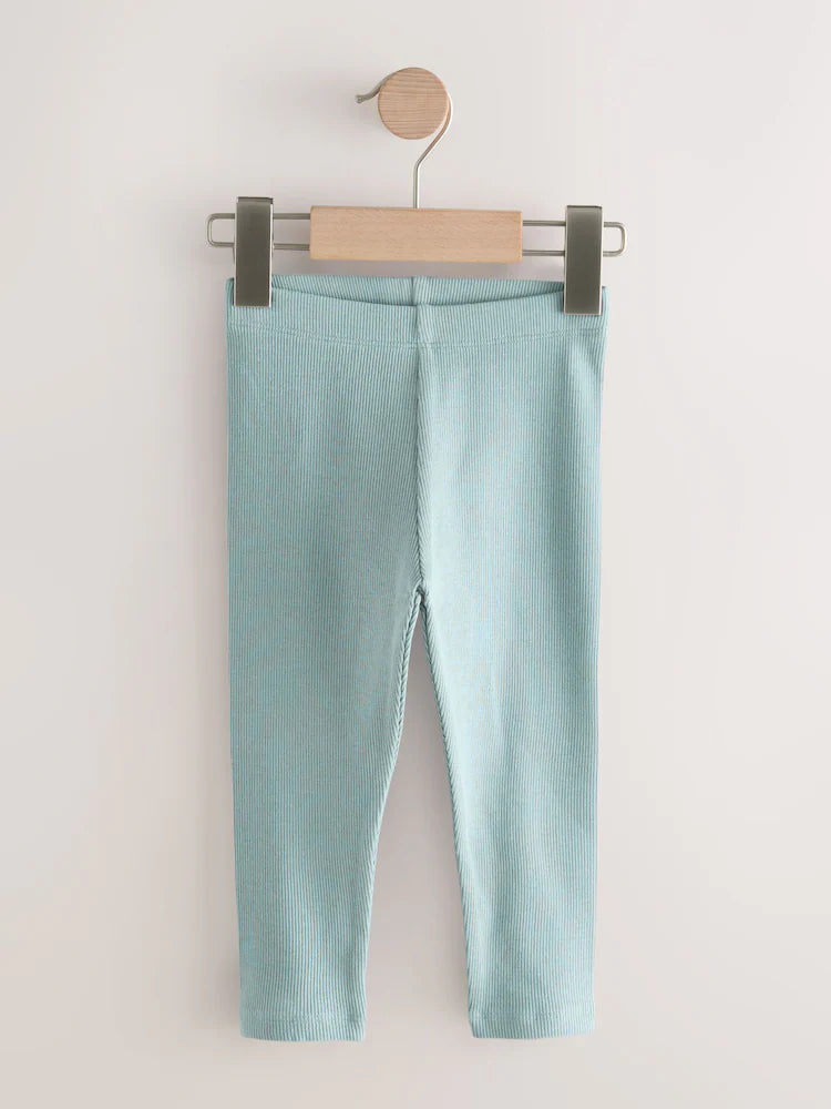 |Girl| Kit com 3 Leggings em Tons Neutros e Azul (3 meses a 7 anos)