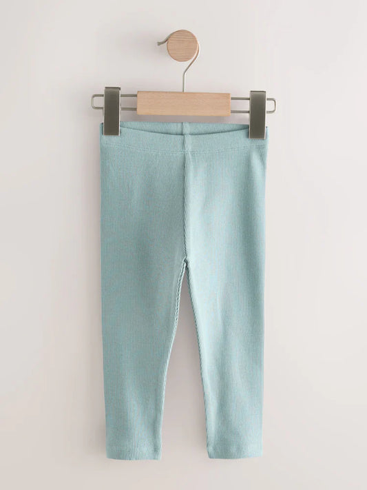 |Girl| Kit com 3 Leggings em Tons Neutros e Azul (3 meses a 7 anos)