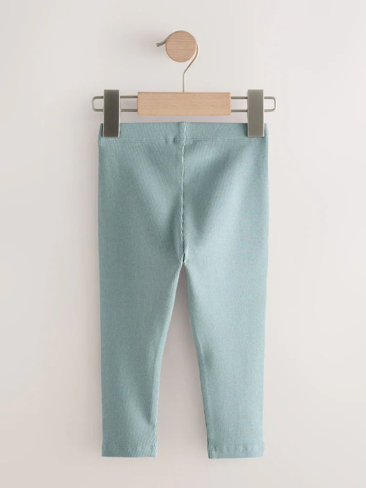 |Girl| Kit com 3 Leggings em Tons Neutros e Azul (3 meses a 7 anos)