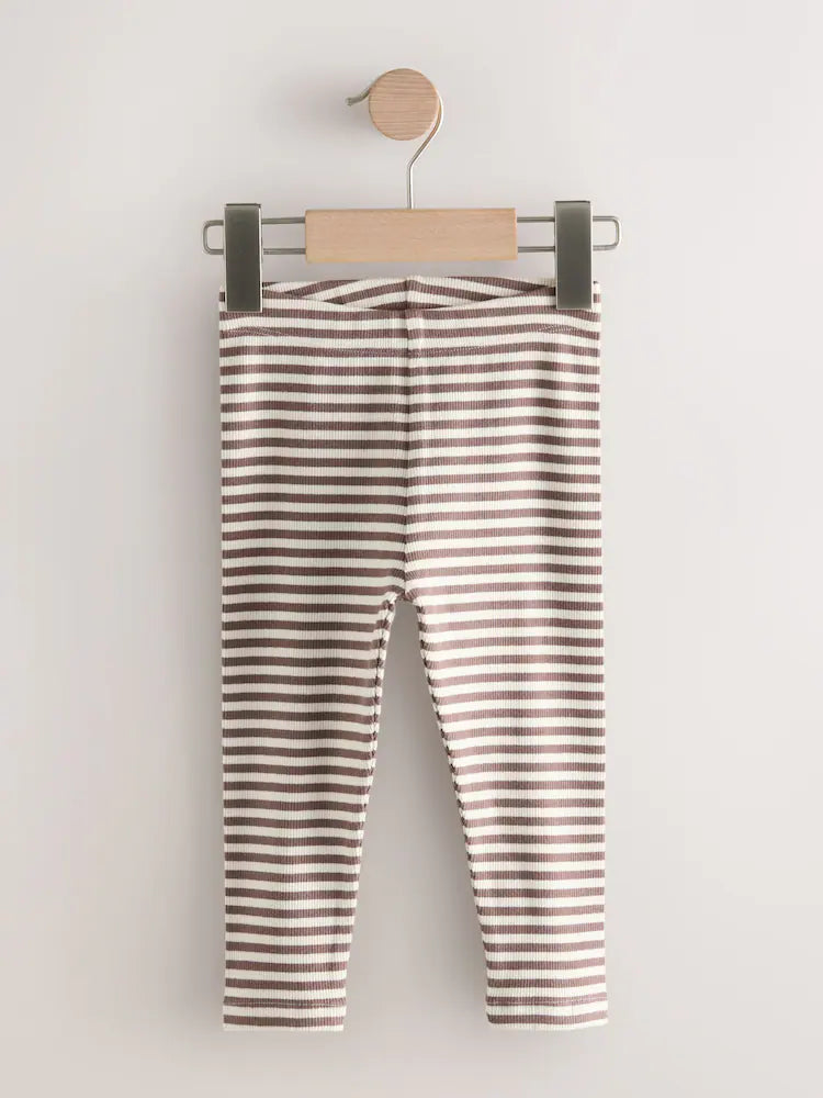 |Girl| Kit com 3 Leggings em Tons Neutros e Azul (3 meses a 7 anos)