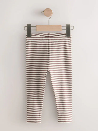 |Girl| Kit com 3 Leggings em Tons Neutros e Azul (3 meses a 7 anos)