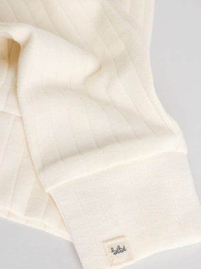 |BabyBoy| Conjunto Infantil Hello World, Composto Por Blusa e Calça Legging Creme (0-18 meses)