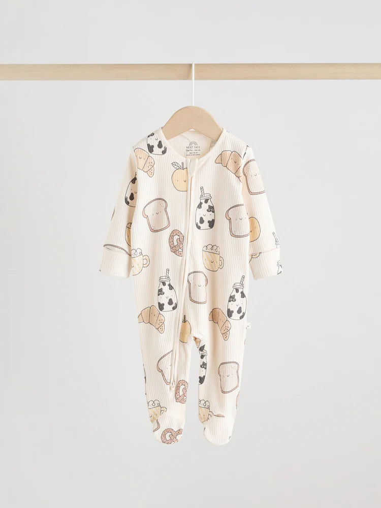 |BabyBoy| Conjunto De 3 Macacões De Dormir Neutros Com Zíper Duplo Para Bebês (0-2 anos)