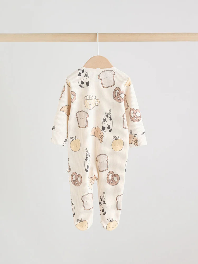 |BabyBoy| Conjunto De 3 Macacões De Dormir Neutros Com Zíper Duplo Para Bebês (0-2 anos)