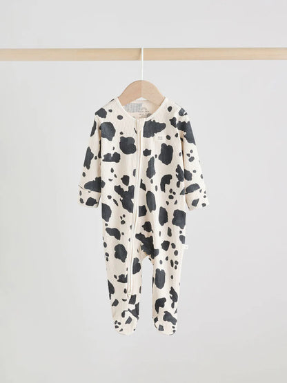 |BabyBoy| Conjunto De 3 Macacões De Dormir Neutros Com Zíper Duplo Para Bebês (0-2 anos)