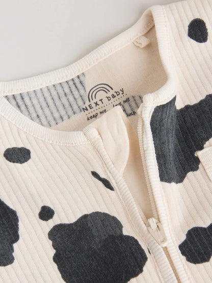 |BabyBoy| Conjunto De 3 Macacões De Dormir Neutros Com Zíper Duplo Para Bebês (0-2 anos)