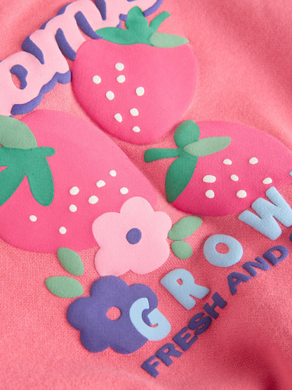 |BabyGirl| Conjunto De Moletom e Leggings Para Bebê Com Estampa De Morango Vermelho (2 peças, de 0 meses a 2 anos)