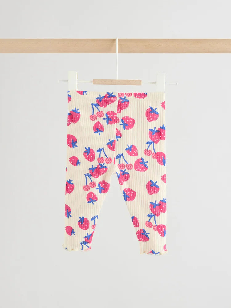 |BabyGirl| Conjunto De Moletom e Leggings Para Bebê Com Estampa De Morango Vermelho (2 peças, de 0 meses a 2 anos)
