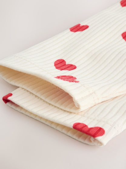 |BabyGirl| Body De Bebê De Manga Comprida Com Estampa De Coração Vermelho Para o Dia Dos Namorados