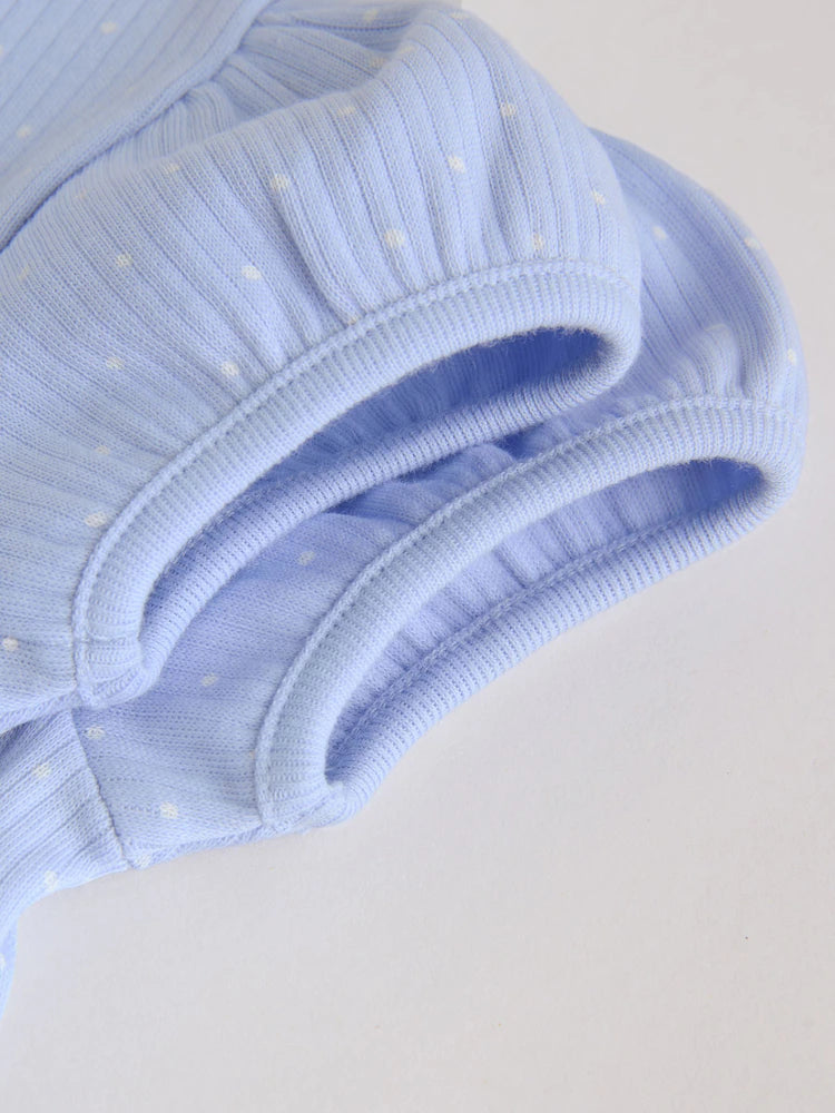 |BabyGirl| Conjunto Com 5 Bodies Azuis De Manga Curta Para Bebês