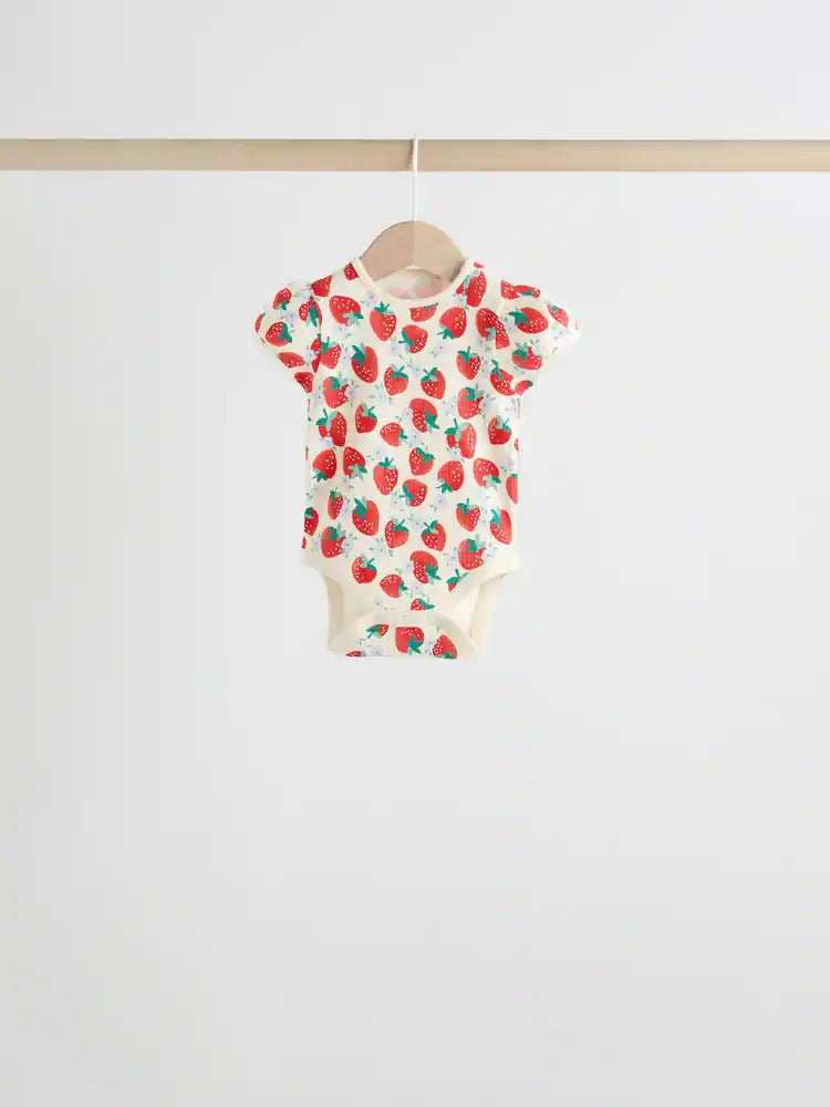 |BabyGirl| Conjunto Com 5 Bodies Azuis De Manga Curta Para Bebês