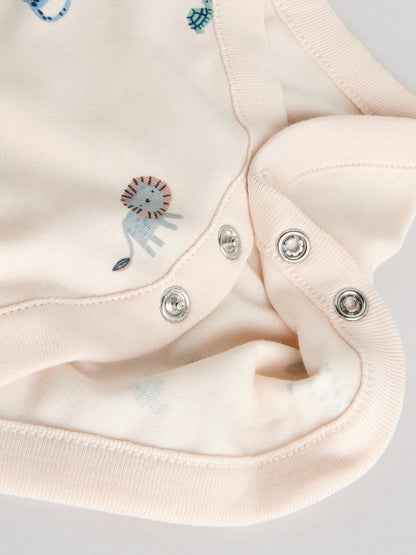 |BabyBoy| Conjunto De 5 Bodies Para Bebê Com Estampa Mini Azul Turquesa