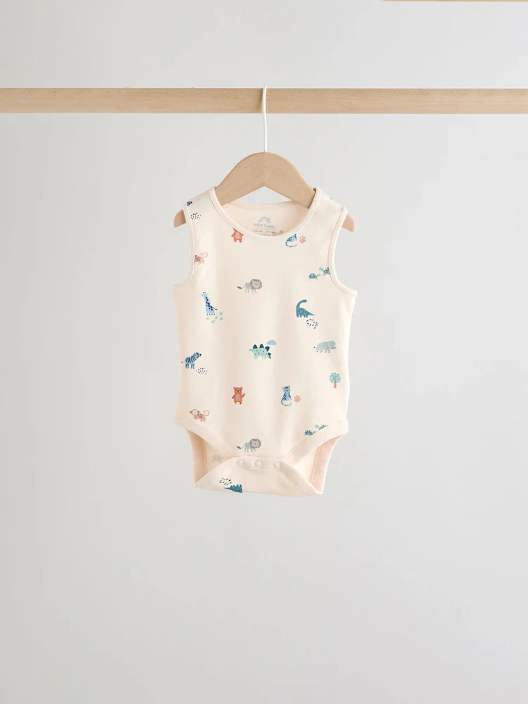|BabyBoy| Conjunto De 5 Bodies Para Bebê Com Estampa Mini Azul Turquesa