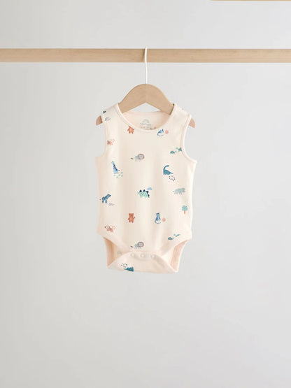 |BabyBoy| Conjunto De 5 Bodies Para Bebê Com Estampa Mini Azul Turquesa