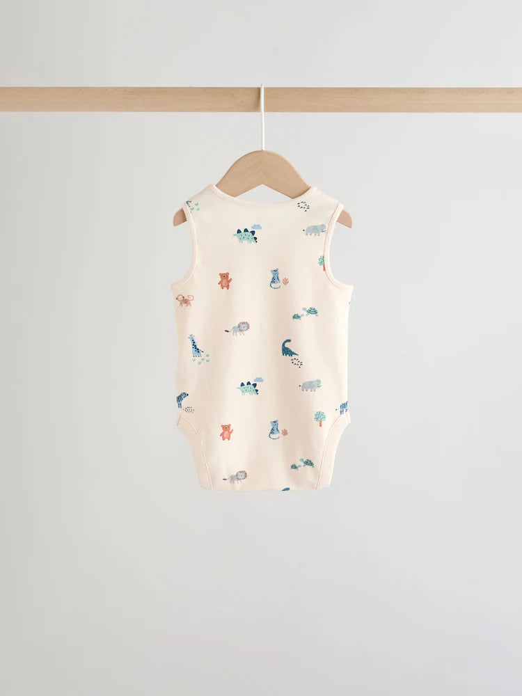 |BabyBoy| Conjunto De 5 Bodies Para Bebê Com Estampa Mini Azul Turquesa