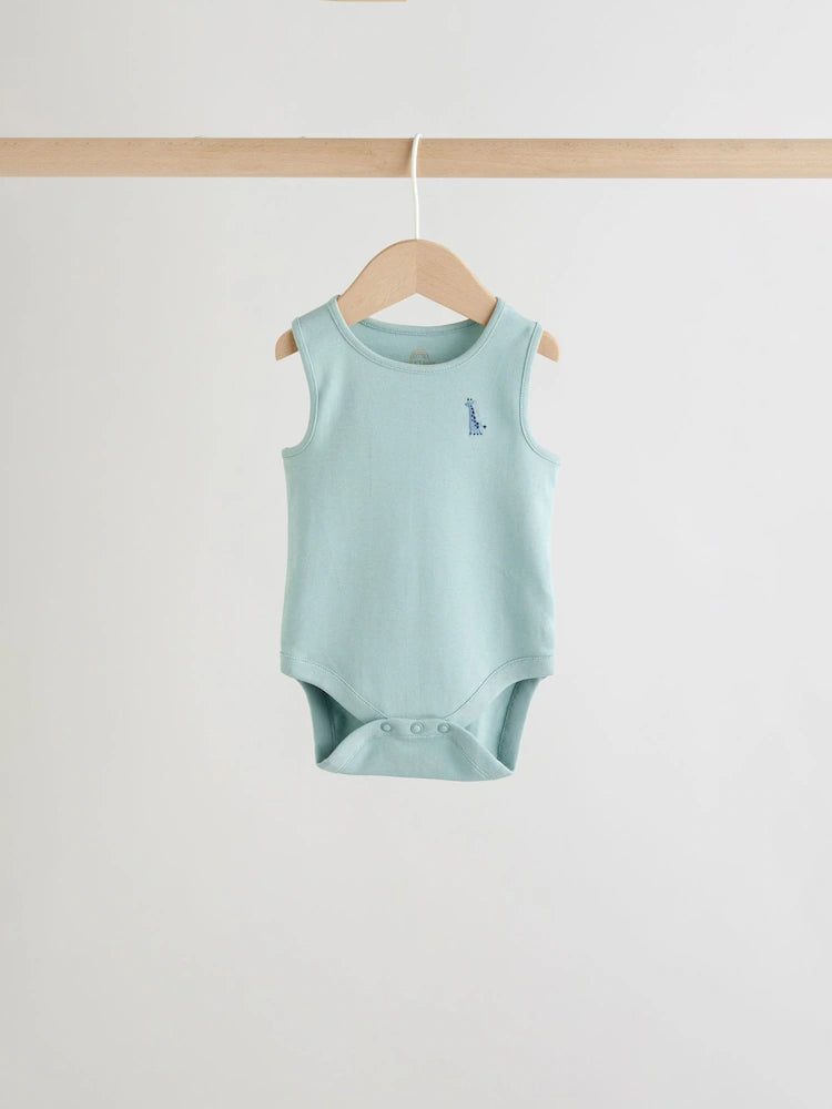 |BabyBoy| Conjunto De 5 Bodies Para Bebê Com Estampa Mini Azul Turquesa