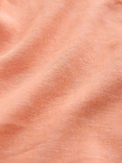 |Boy| Camisa Laranja Com Gola Padre Em Mistura De Linho (3 meses a 7 anos)