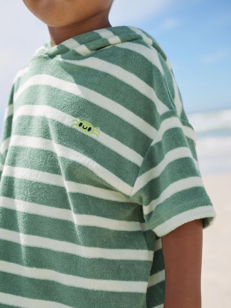 |Boy| Conjunto De Blusa e Shorts De Tecido Atoalhado Verde Sálvia (3 meses a 7 anos)