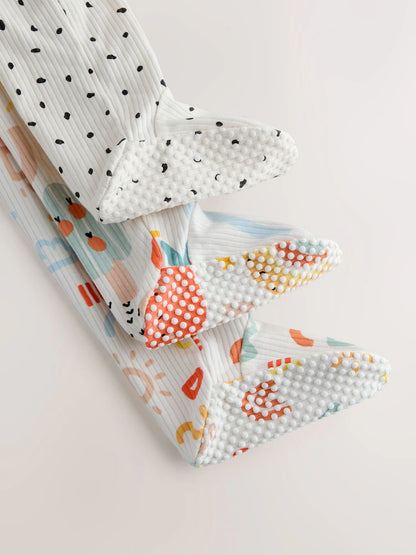 |BabyBoy| Conjunto De 3 Macacões De Dormir Para Bebês Com Zíper Duplo (0-2 anos)