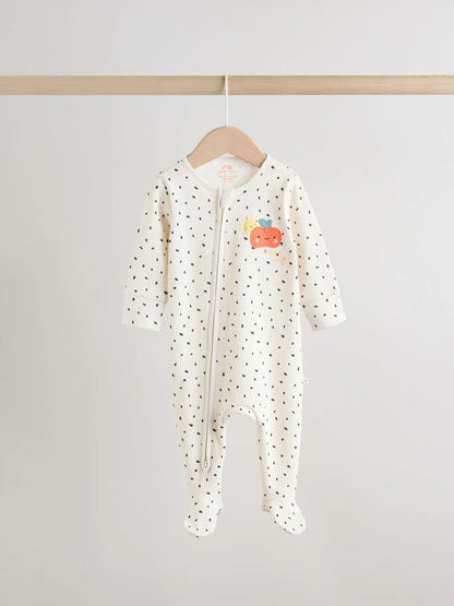 |BabyBoy| Conjunto De 3 Macacões De Dormir Para Bebês Com Zíper Duplo (0-2 anos)