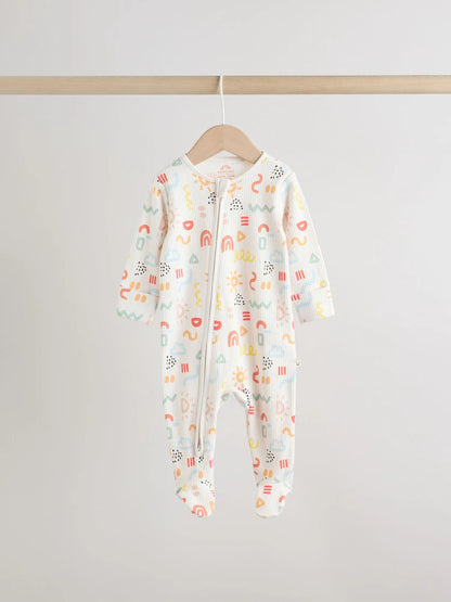 |BabyBoy| Conjunto De 3 Macacões De Dormir Para Bebês Com Zíper Duplo (0-2 anos)