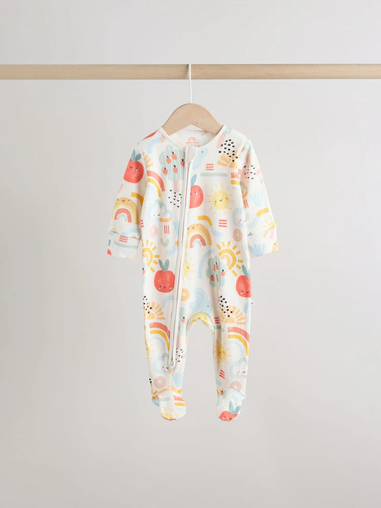 |BabyBoy| Conjunto De 3 Macacões De Dormir Para Bebês Com Zíper Duplo (0-2 anos)