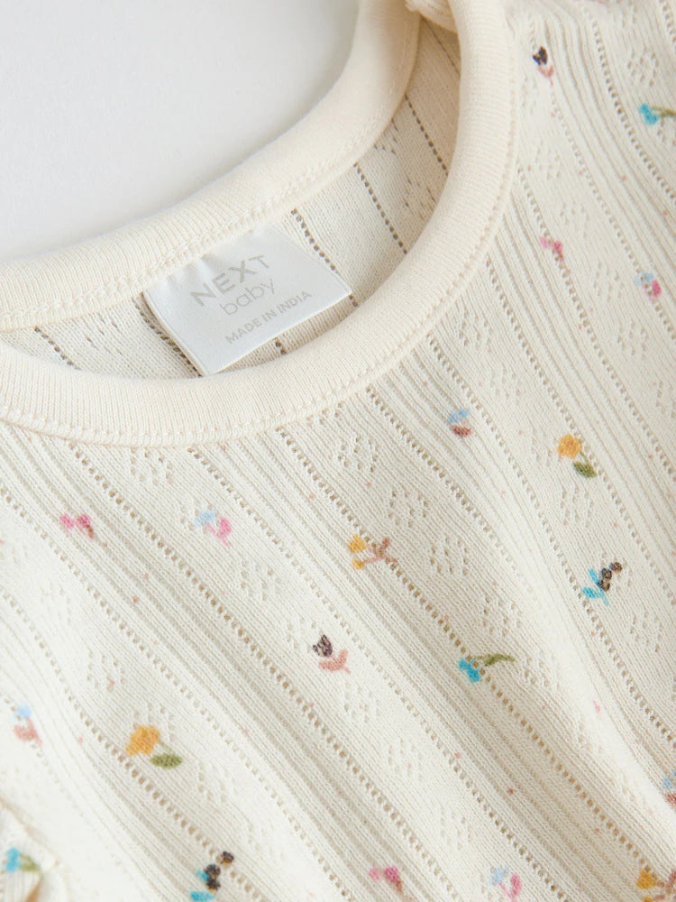 |BabyGirl| Conjunto De Bebê Com Blusa De Manga Curta e Shorts Florais Roxos, 6 Peças (0 meses a 2 anos)