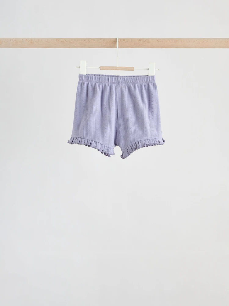 |BabyGirl| Conjunto De Bebê Com Blusa De Manga Curta e Shorts Florais Roxos, 6 Peças (0 meses a 2 anos)