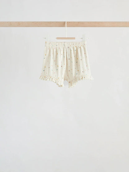 |BabyGirl| Conjunto De Bebê Com Blusa De Manga Curta e Shorts Florais Roxos, 6 Peças (0 meses a 2 anos)