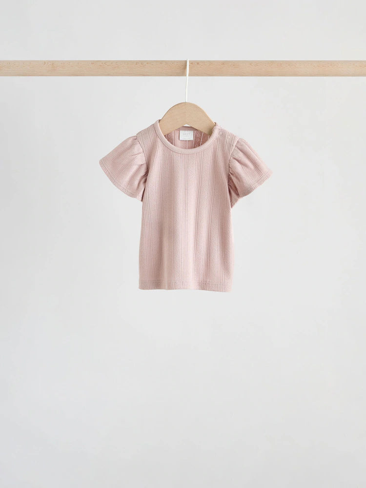 |BabyGirl| Conjunto De Bebê Com Blusa De Manga Curta e Shorts Florais Roxos, 6 Peças (0 meses a 2 anos)