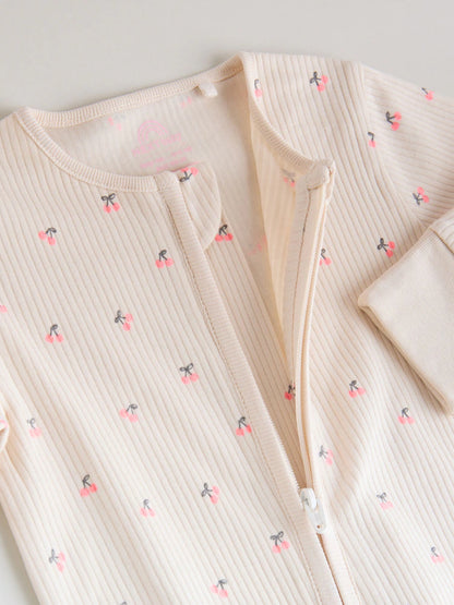 |BabyGirl| Conjunto De 4 Macacões De Dormir Rosa Com Zíper Duplo Para Bebês (0 meses a 3 anos)