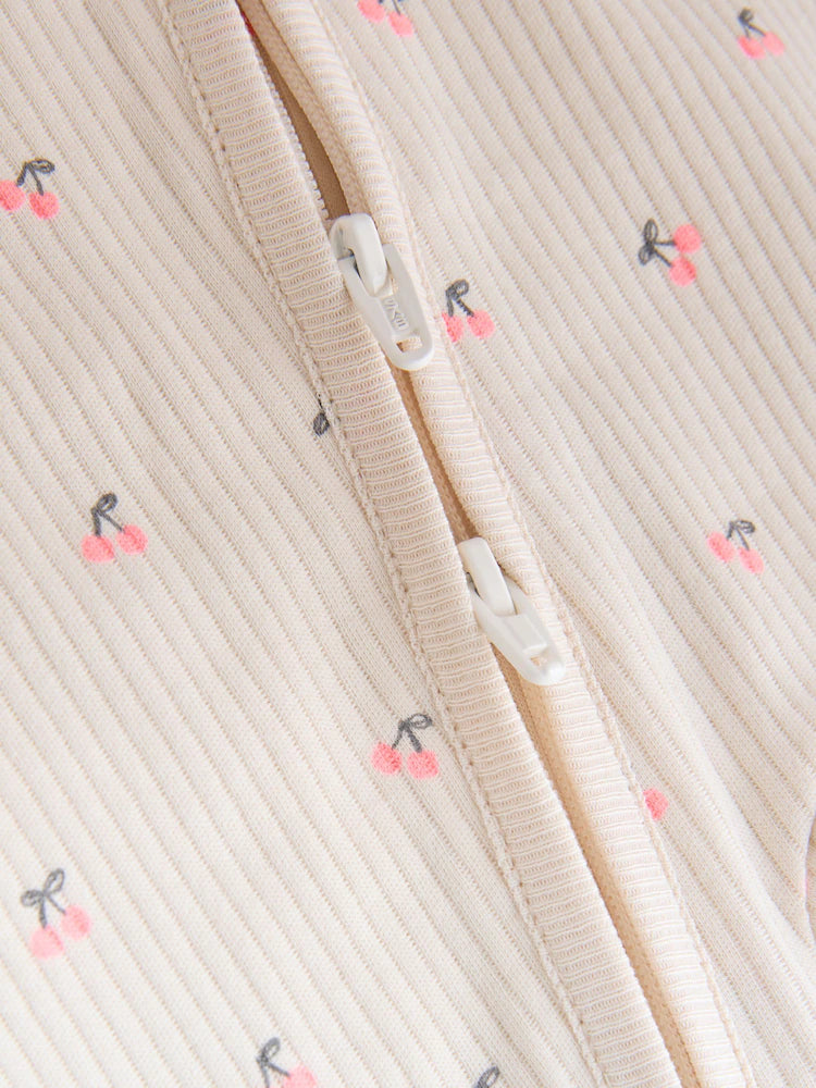 |BabyGirl| Conjunto De 4 Macacões De Dormir Rosa Com Zíper Duplo Para Bebês (0 meses a 3 anos)