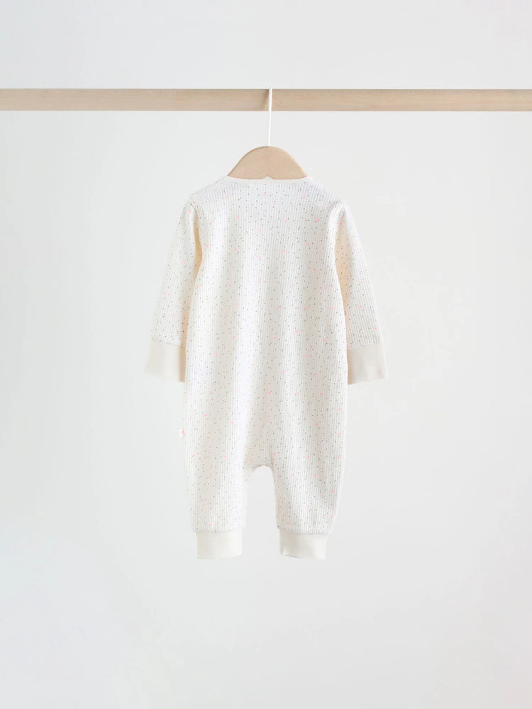 |BabyGirl| Conjunto De 4 Macacões De Dormir Rosa Com Zíper Duplo Para Bebês (0 meses a 3 anos)